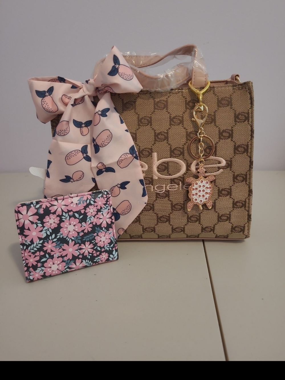 Bebe Tan And Pink Tote